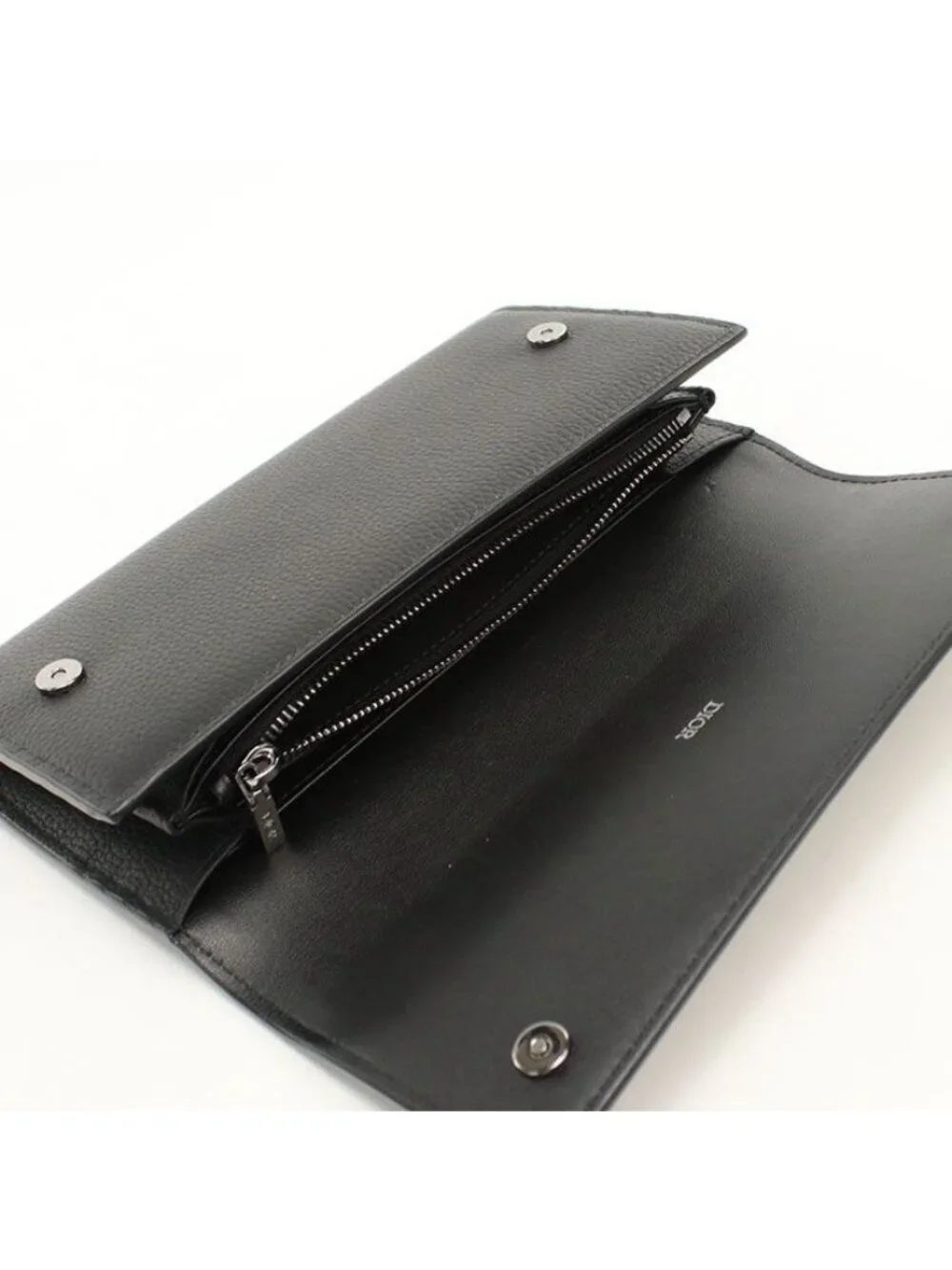 Dior Long Flap Wallet CD Icon Bifold Grained Calfskin